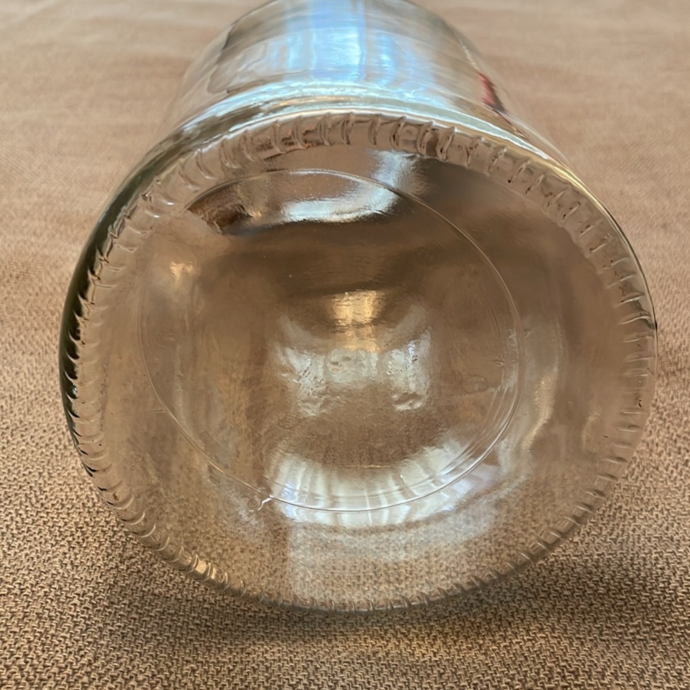 Large Unique Clear Glass Vase or Lantern with Rose Gold Copper Like Handle - Picture 8 of 12